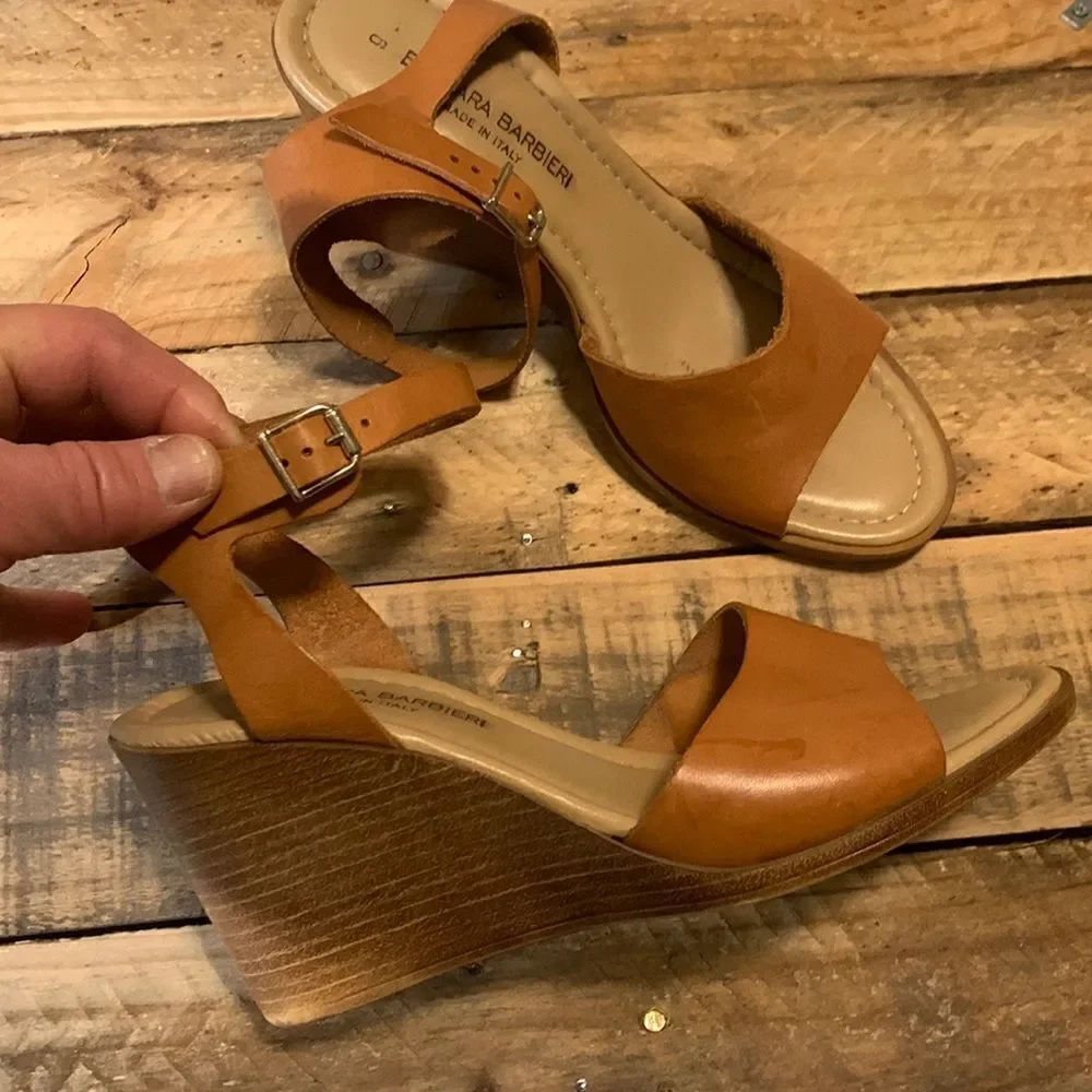 BARBARA BARBIERI, made in Italy, leather, wedges, approximately 9-9.5